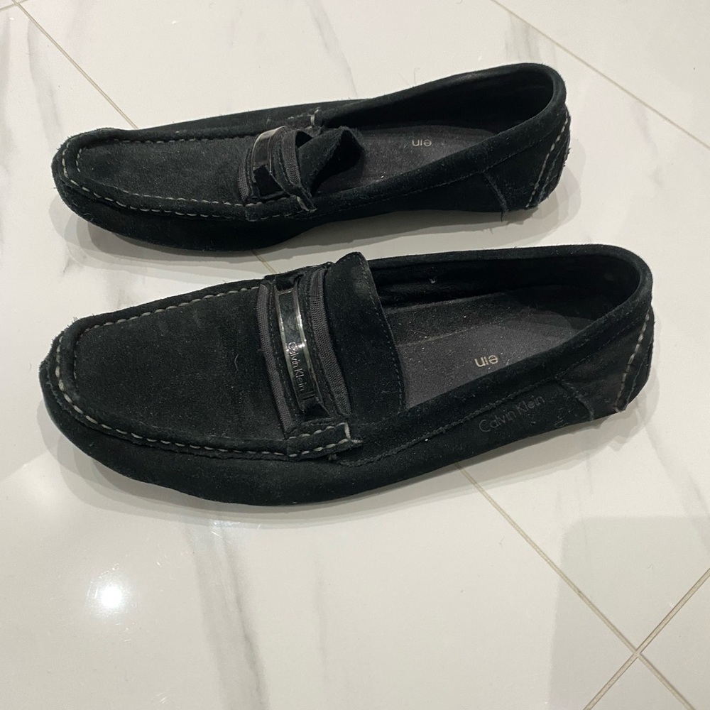 Calvin Klein Men's Suede Black Slip-On Loafers